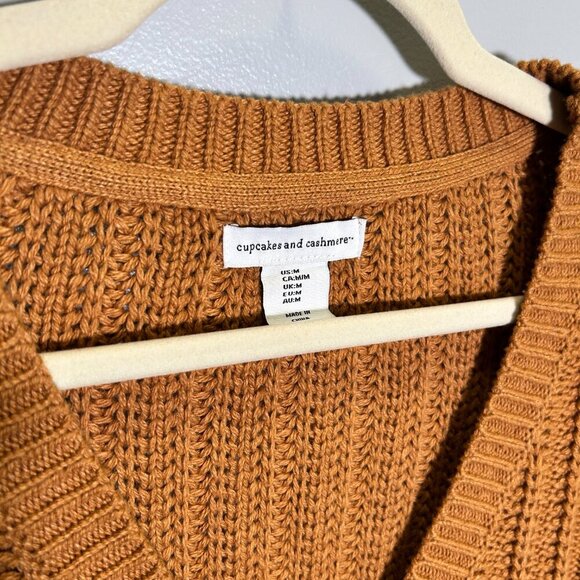 Cupcakes & Cashmere Rust Orange Medium Cable Knit Sweater - Medium EUC - Picture 3 of 5